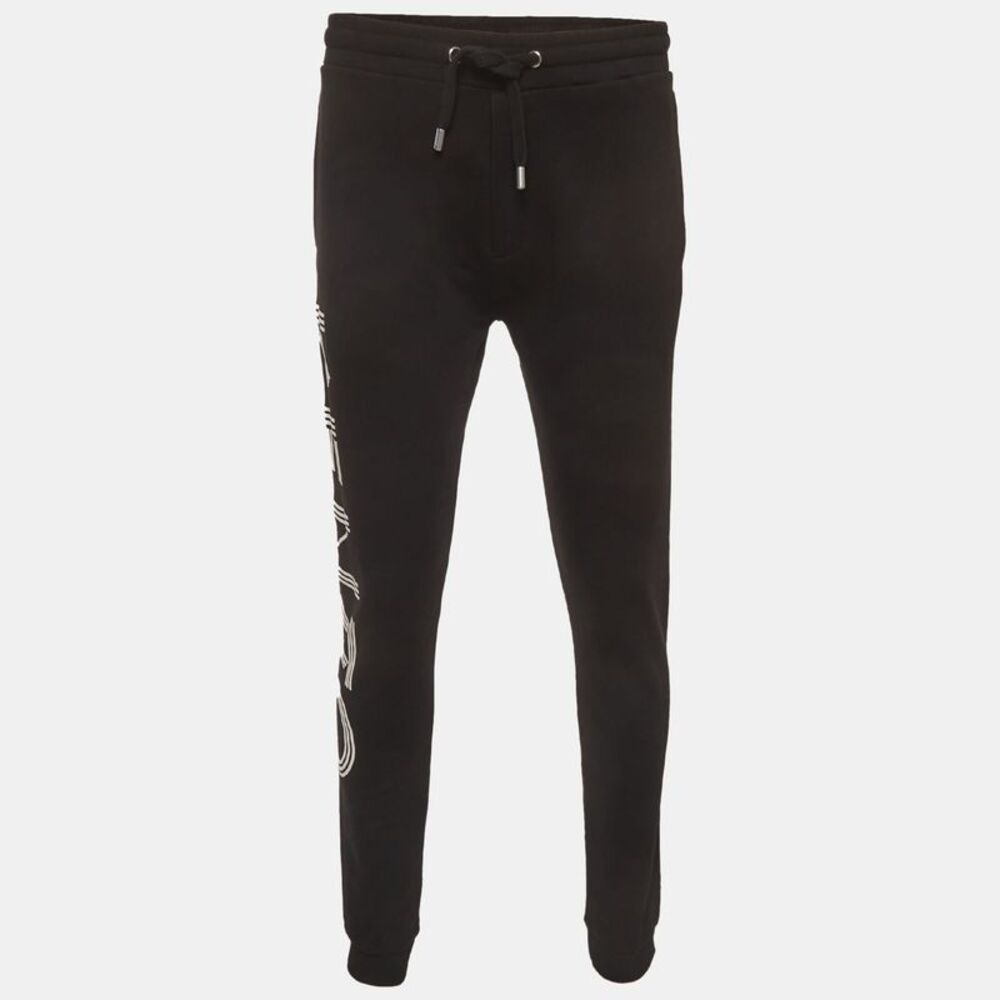 Kenzo Black Printed Jersey Drawstring Joggers M